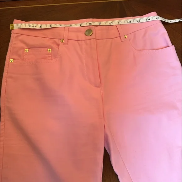 Moschino Pink Cotton Pants | Designer Straight-Leg Trousers - Picture 4 of 13